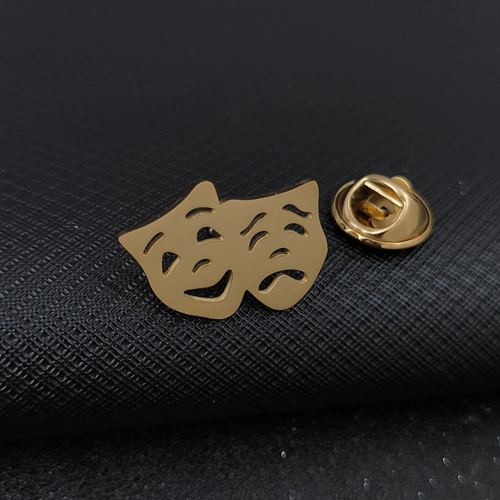 Retro Theatrical Mask Brooch Accessory