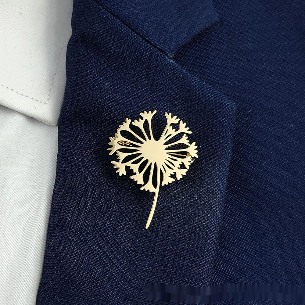 Pastoral-style Dandelion Stainless Steel Lapel Pin