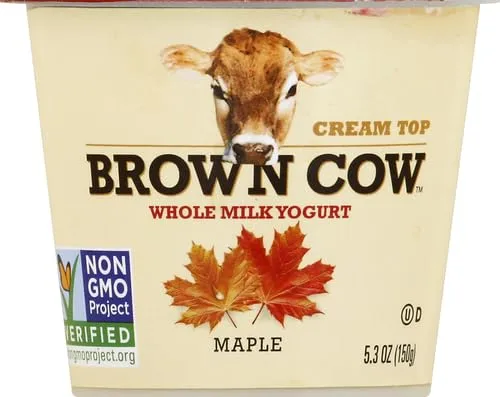 Brown Cow Cream Top Maple Whole Milk Yogurt, 5.3 oz. Cup - Creamy, Delicious Yogurt