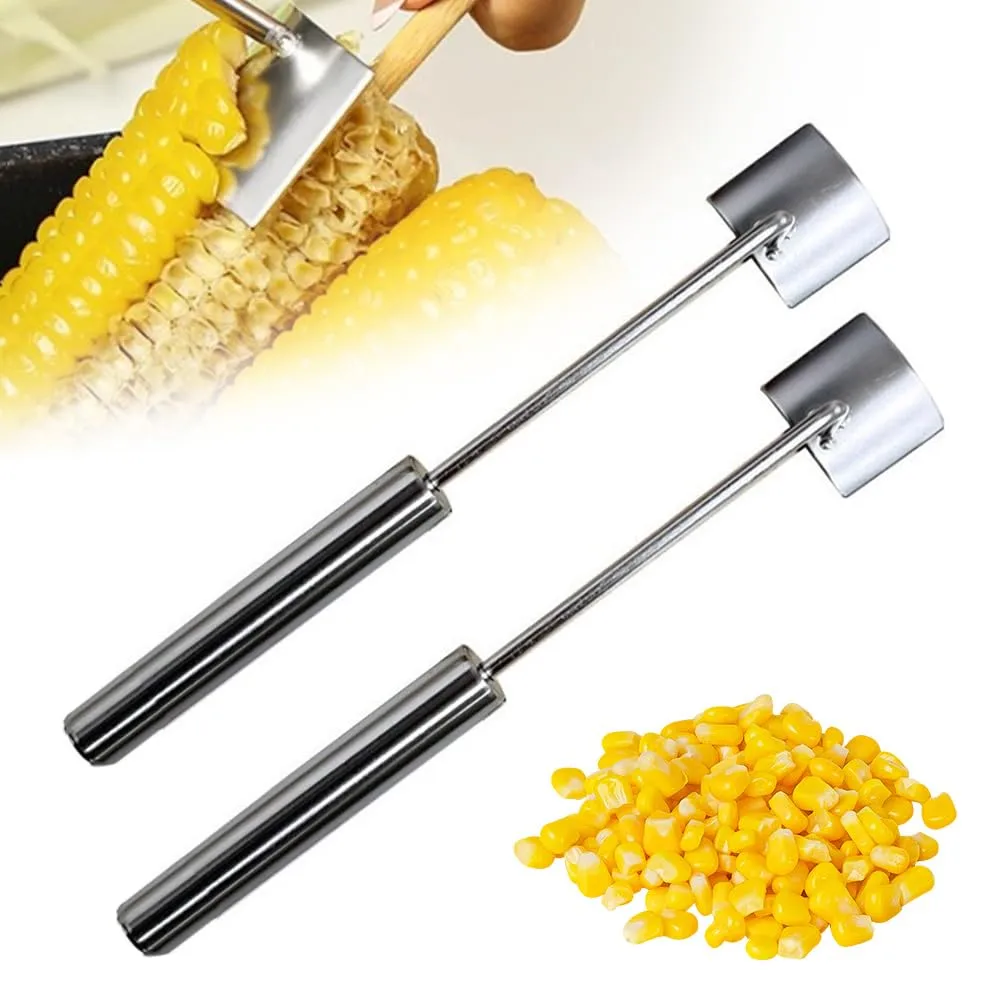 2PCS Corn Peeler, 2026 New Corn Cob Stripper Tool Stainless Steel Corn Peeler for Corn on the Cob Kitchen Gadget Corn On Cob Remover Cutter Tool