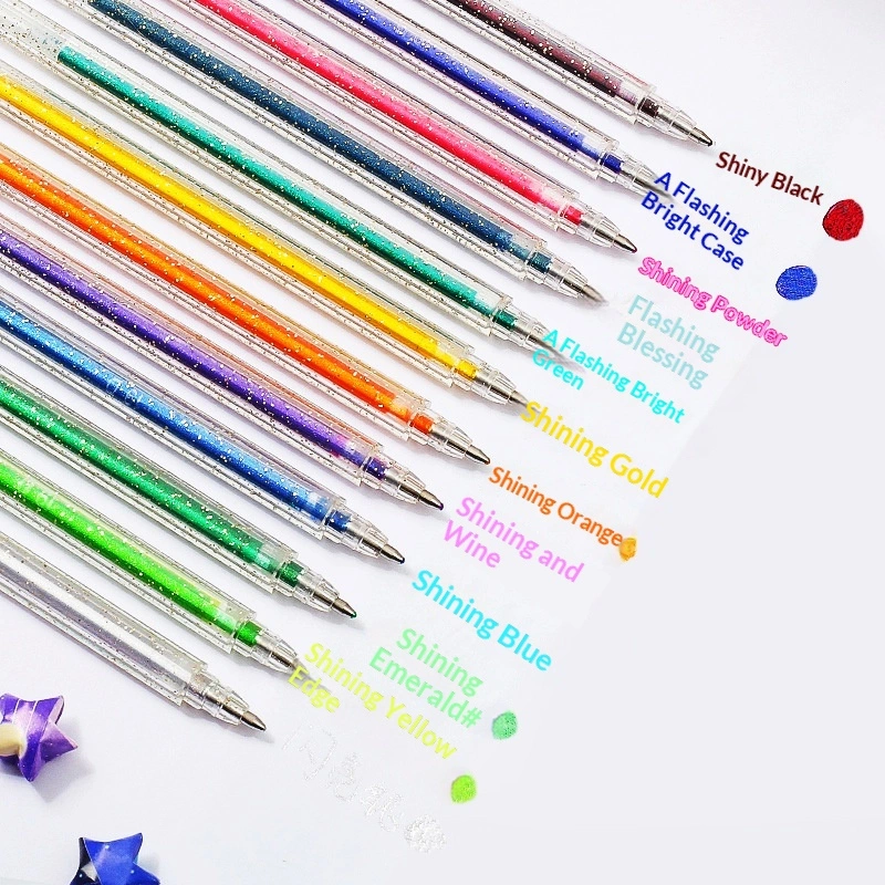 Bullet Journaling Pen With Colorful Glitter Gel Ink
