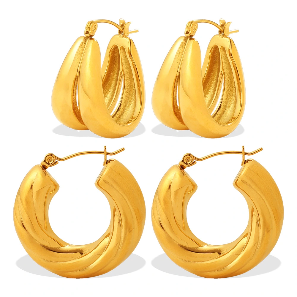 Personalized Minimalist Irregular Earrings, Stylish And Versatile Round U-shaped High-end Women's Earrings.