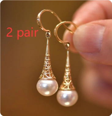 Hesheng New Normcore Simple Hollow Pearl Earrings