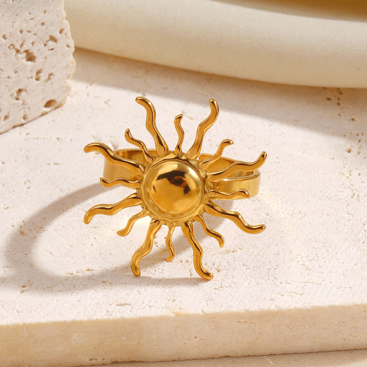 Personalized Fashionable Trendy Stainless Steel Sun Ring