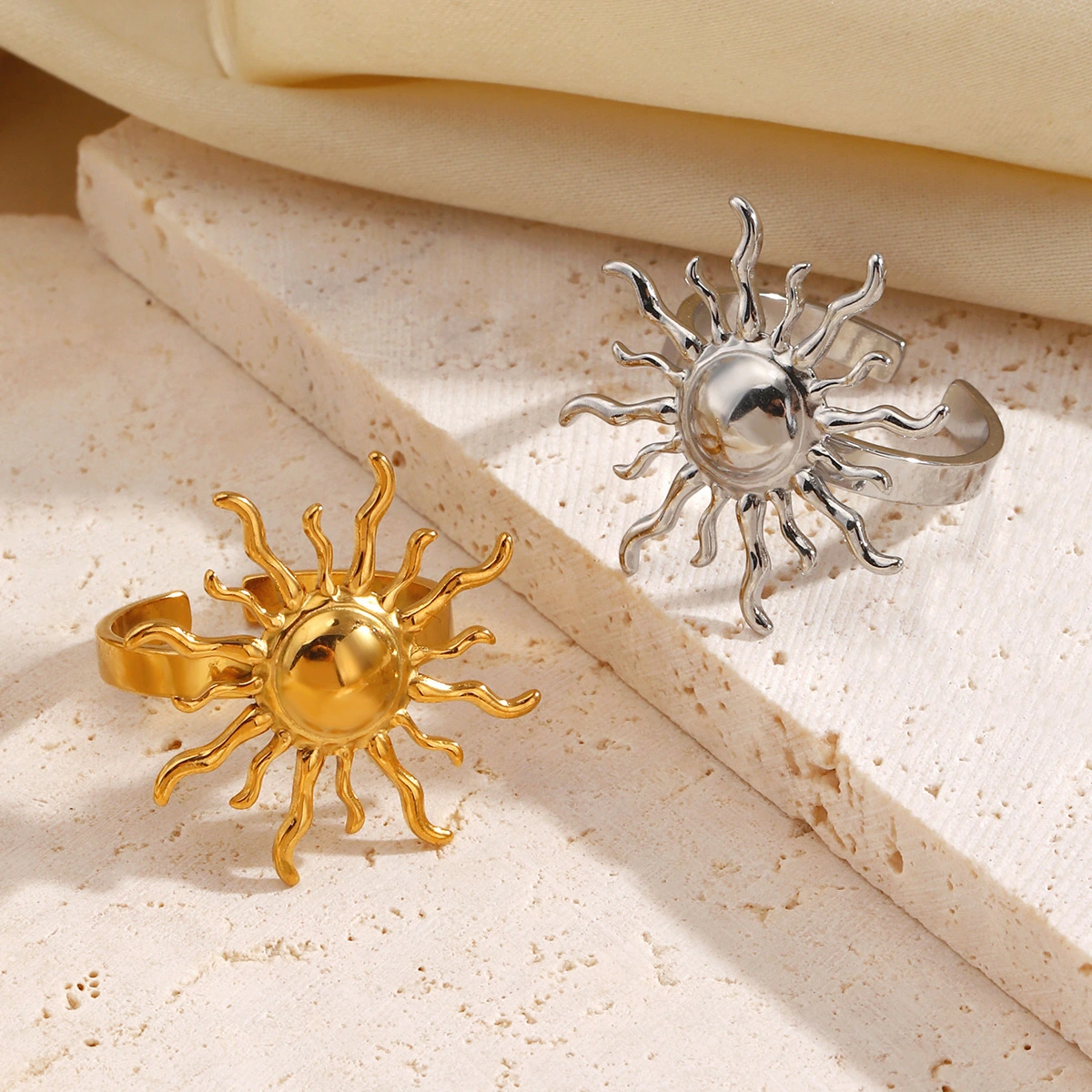 Personalized Fashionable Trendy Stainless Steel Sun Ring