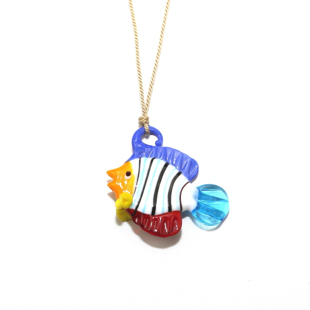Handmade Glass Fish Pendant Necklace For Women
