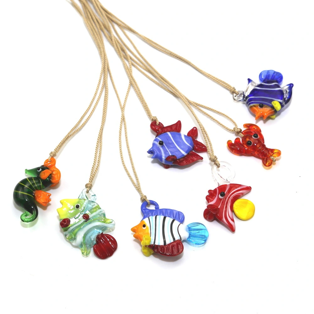 Handmade Glass Fish Pendant Necklace For Women