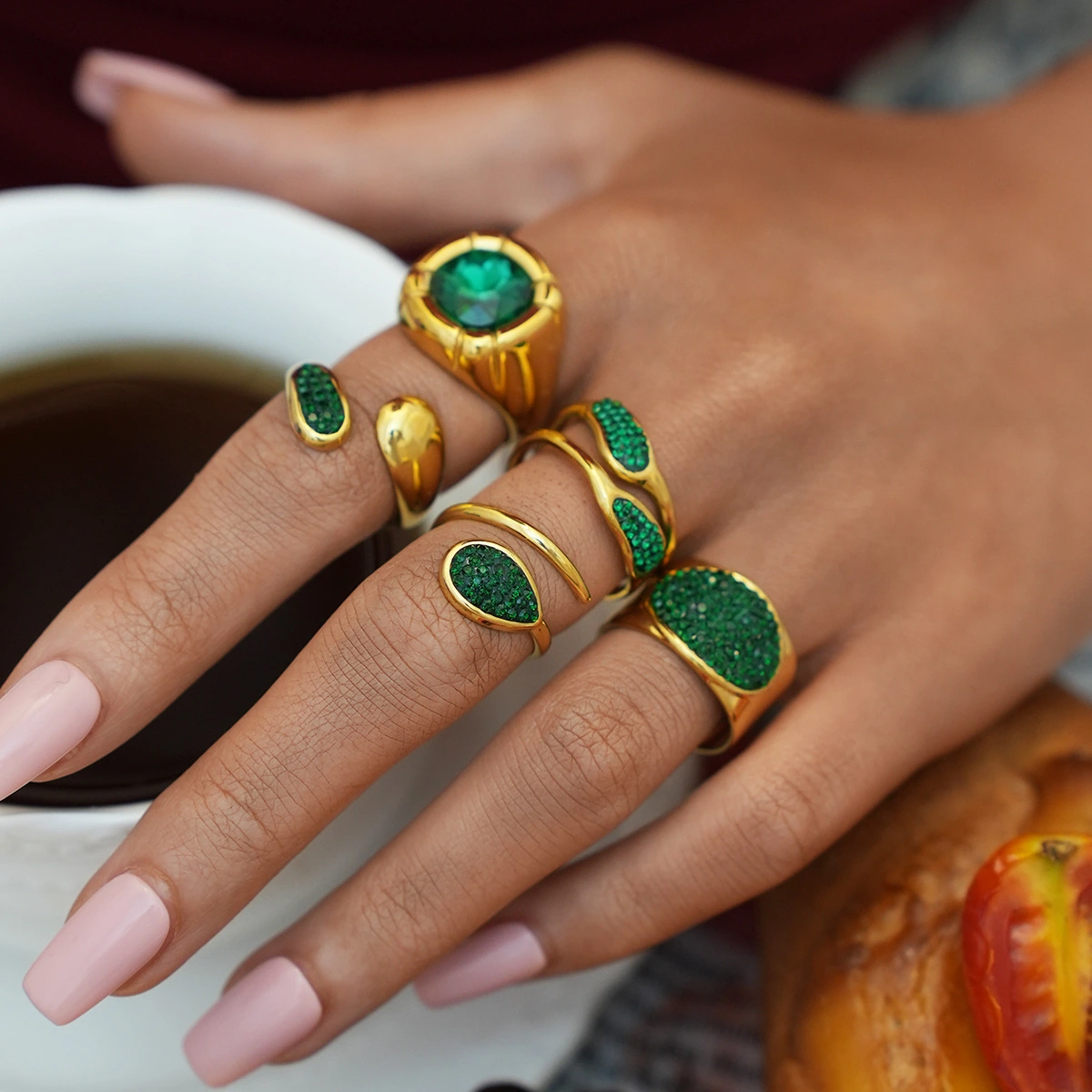 Stainless Steel Zircon Ring Minimalist And Fashionable