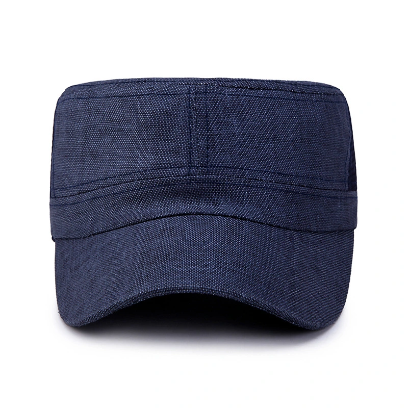SpringSummer Linen Mesh Breathable Flat-Crown Cap