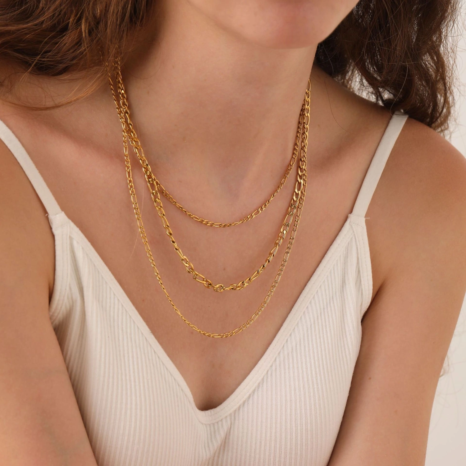 INS Hip-hop Style Figaro Chain Stainless Steel Necklace