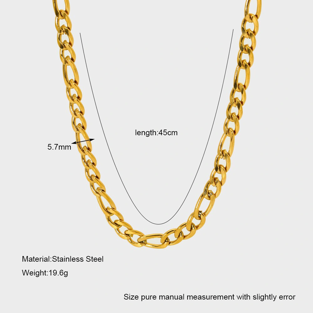 INS Hip-hop Style Figaro Chain Stainless Steel Necklace