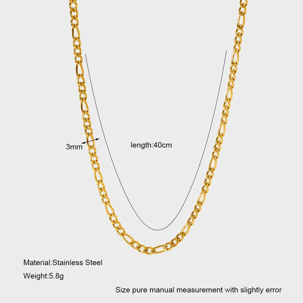 INS Hip-hop Style Figaro Chain Stainless Steel Necklace