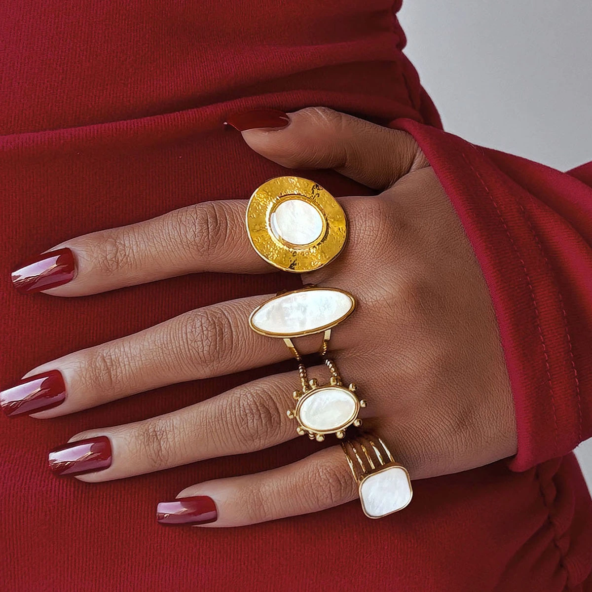 Summer Minimalist Stylish Stainless Steel Shell Ring