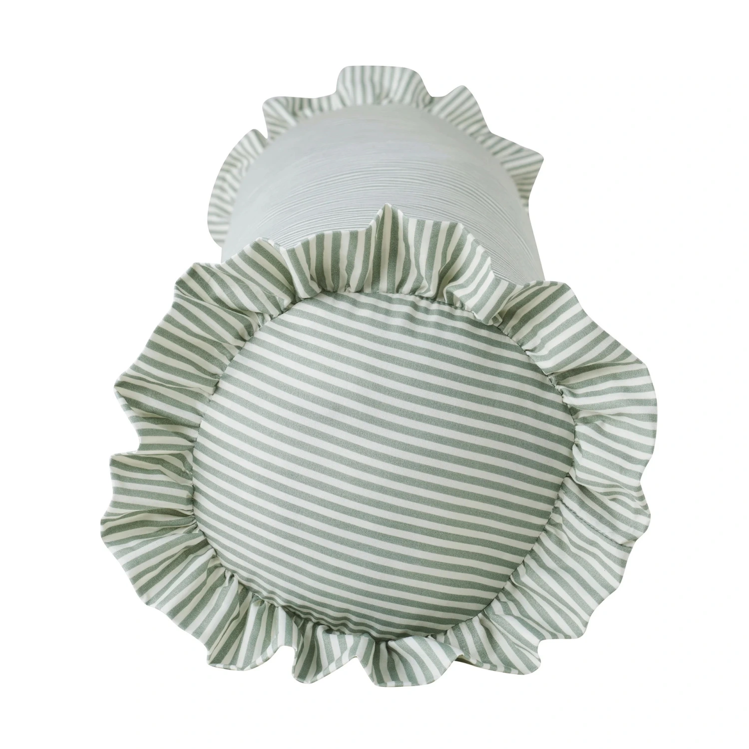 Striped Lotus Leaf Pillow Throw Pillow