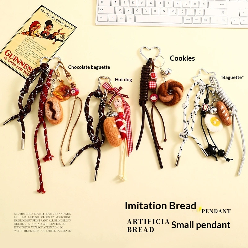 Felt Bread Keychain Cute Bag For Women