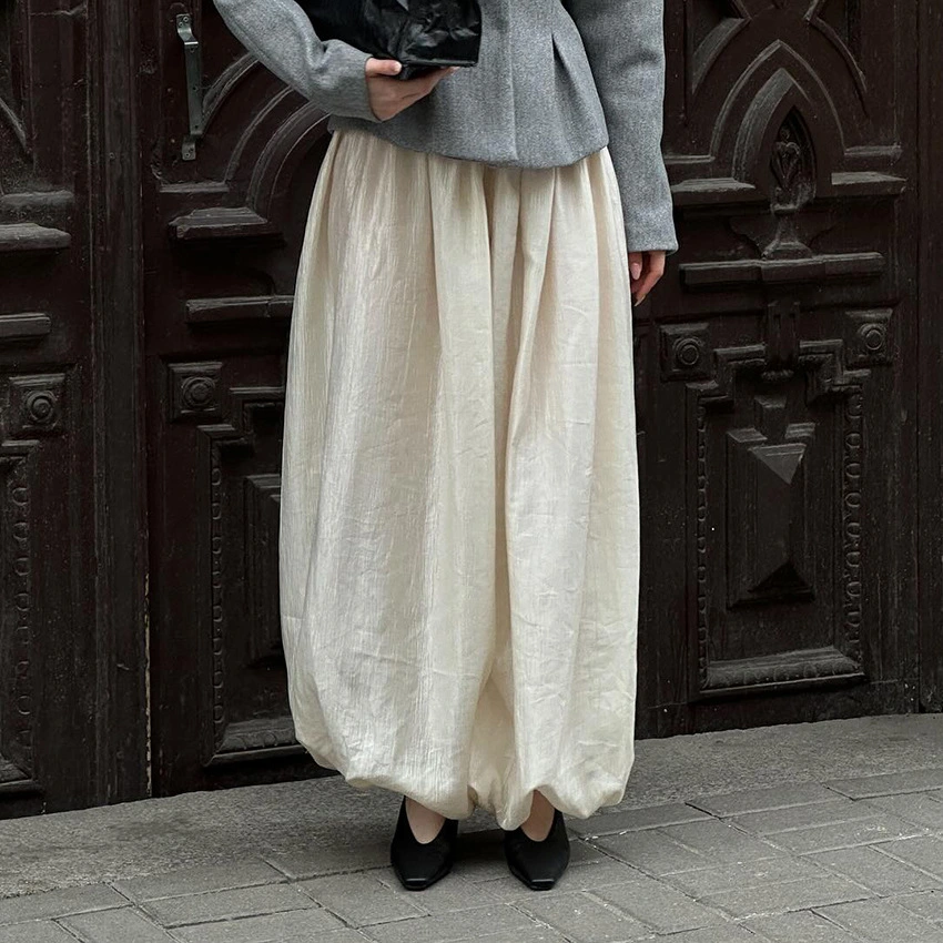 Versatile Ankle-cuffed Long Lantern Pants