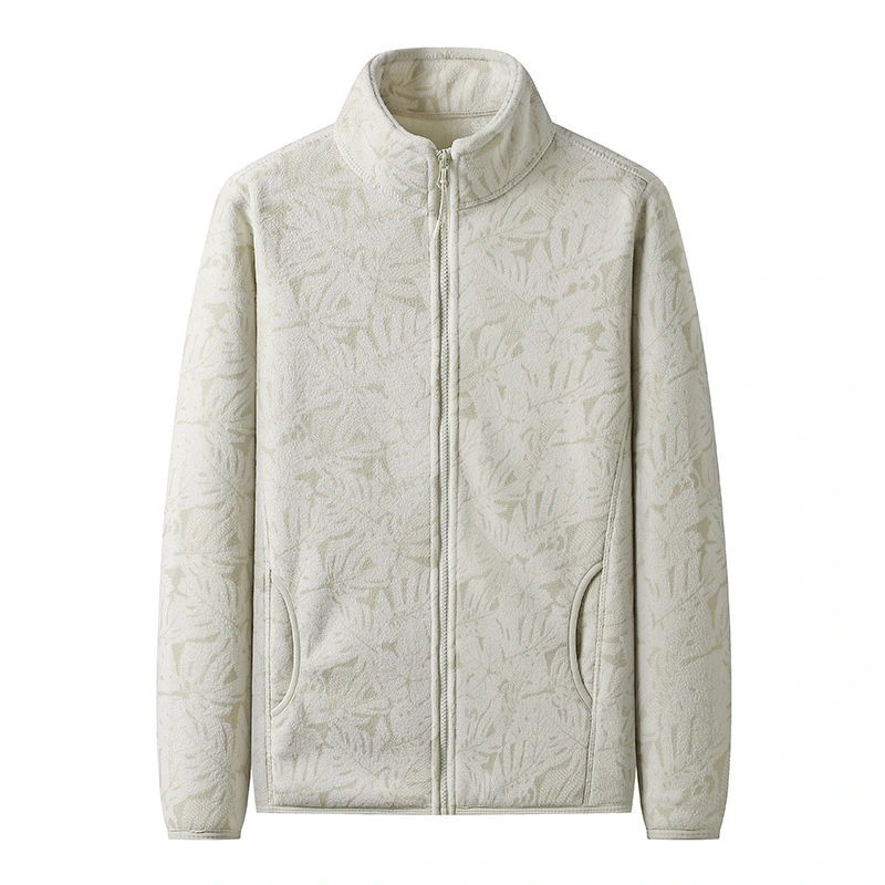 Maple Leaf Camouflage Double-sided With Velvet Stand Collar Fleece Sweater