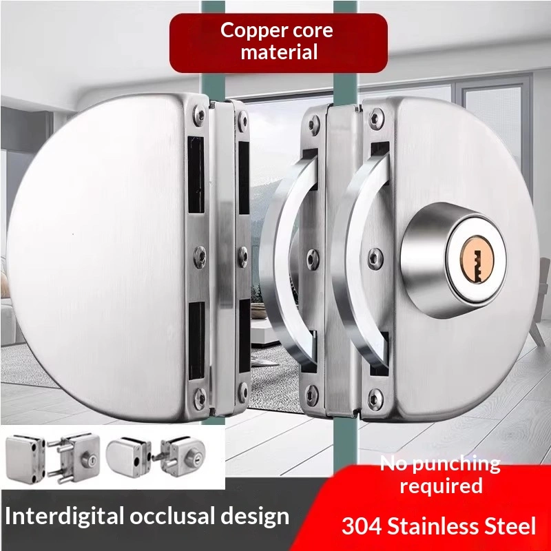 Non-drilling U-shaped Tempered Glass Door Lock
