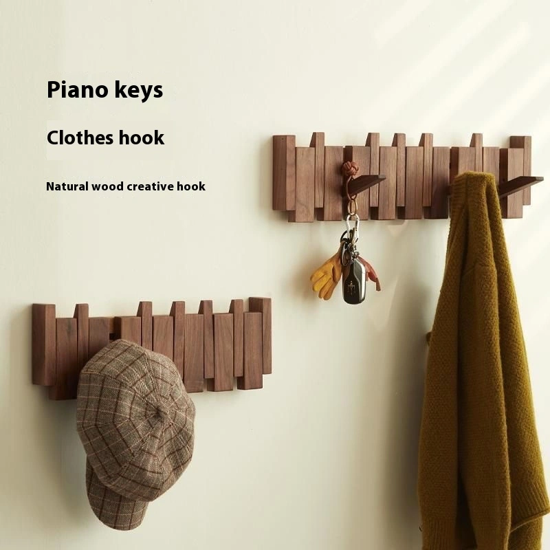 Nordic Punch-free Solid Wood Piano Clothes Rack