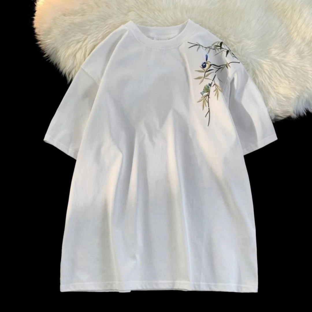 Men's Embroidered Pure Cotton T-shirt