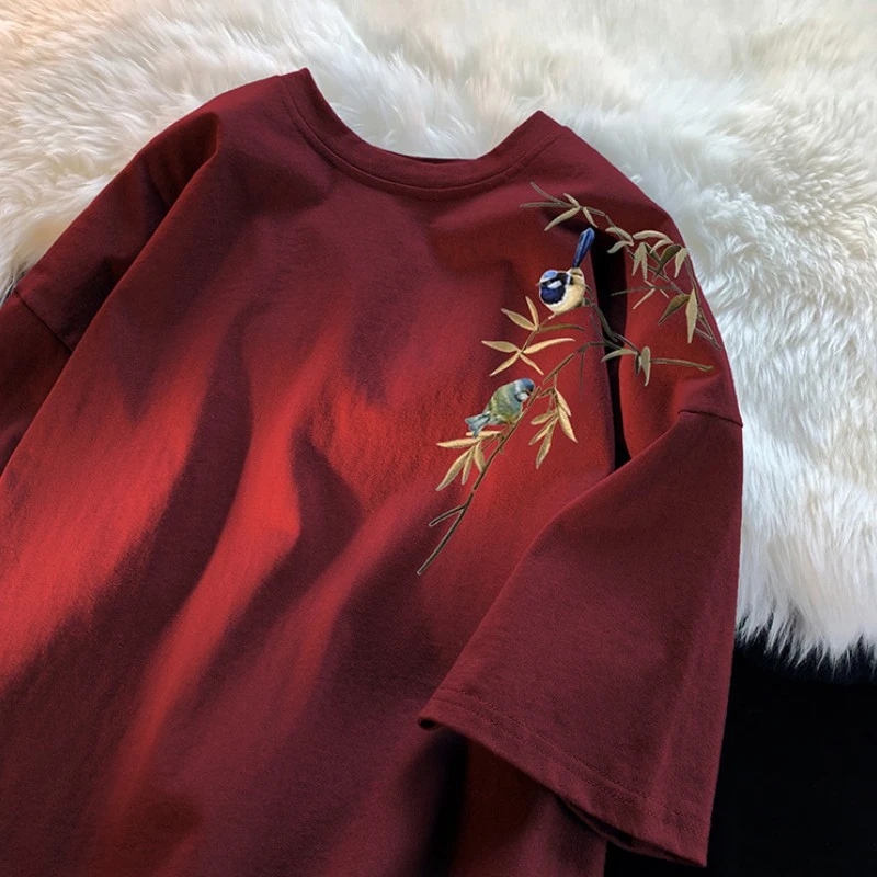 Men's Embroidered Pure Cotton T-shirt