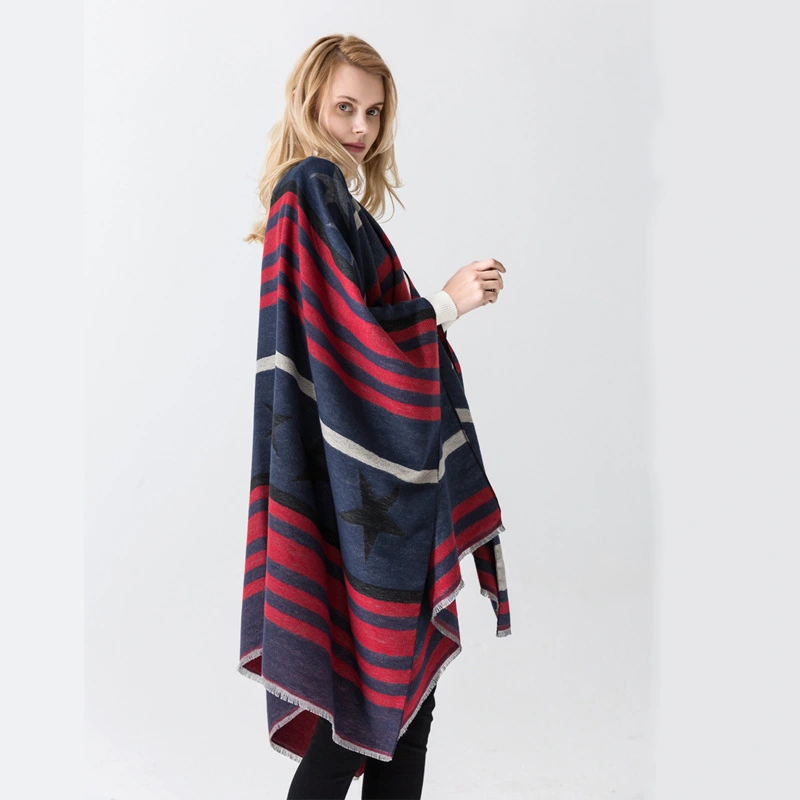 Cashmere Cape Split Shawl Air Conditioning Blanket