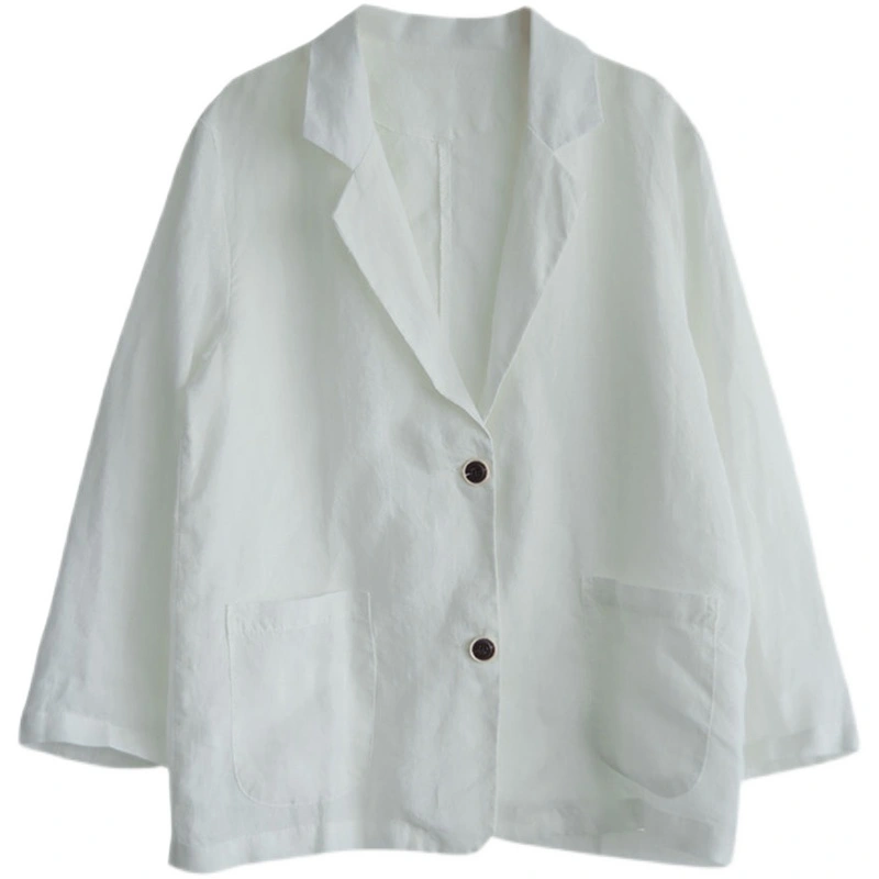 Women's Small Suit Jacket Spring Thin Casual Cotton And Linen