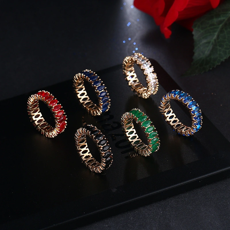 European And American-style Colorful Womens Ring