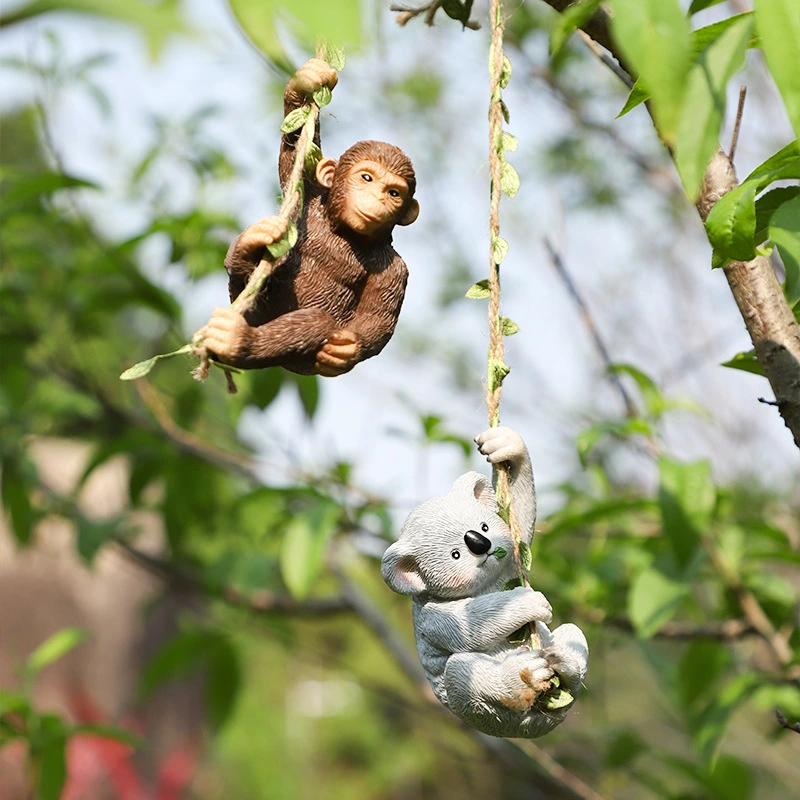 Outdoor Garden Monkey Koala Resin Gardening Miniature Scene Hanging Ornament