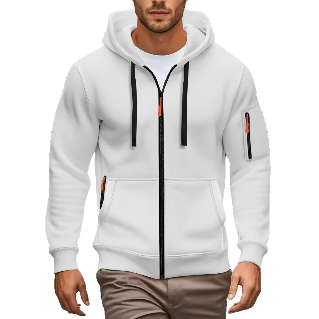 Zipper Hooded Sweatshirt Men's Sports Casual Cardigan Coat