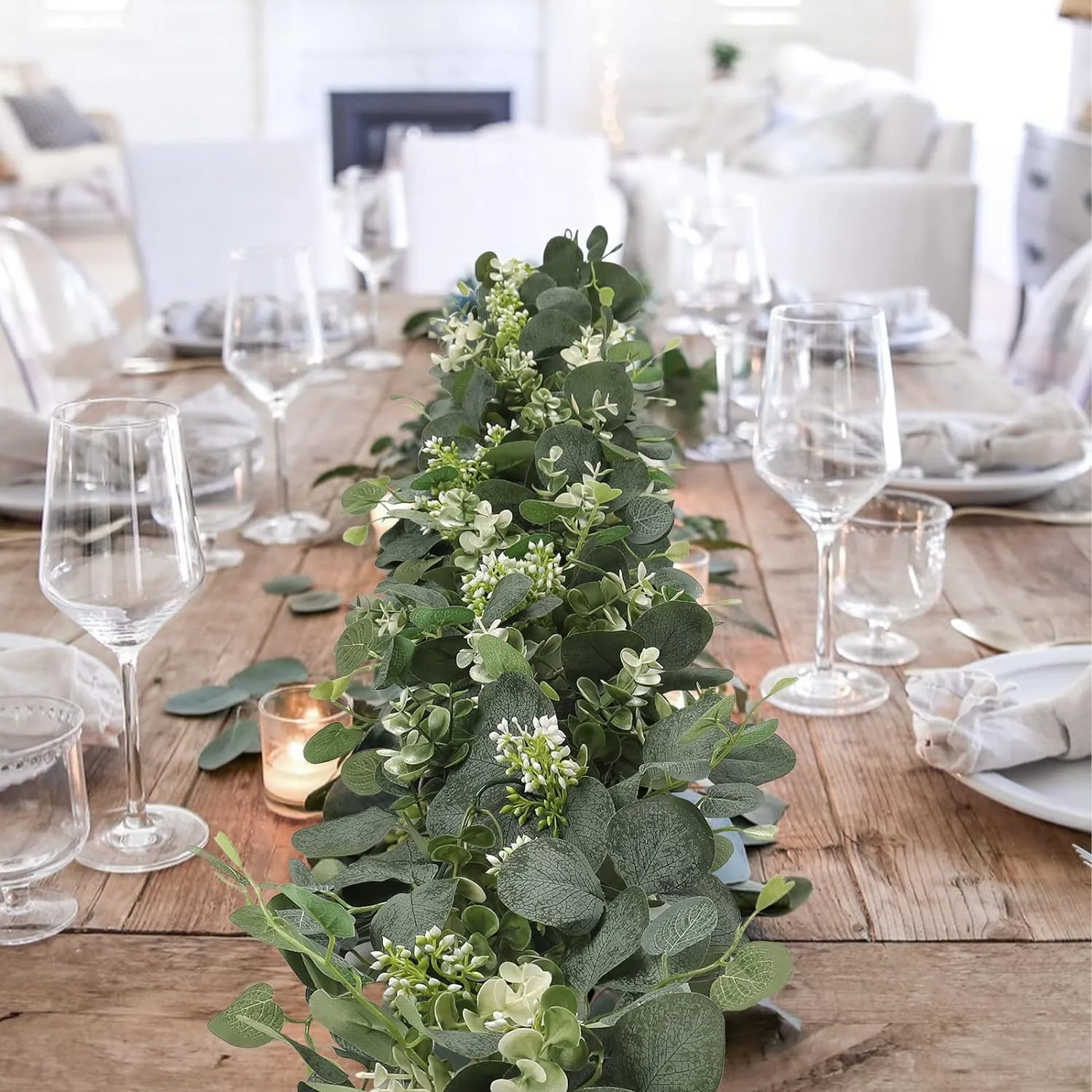 Artificial Eucalyptus Leaves Berry Vine Zamioculcas Leaves Rattan