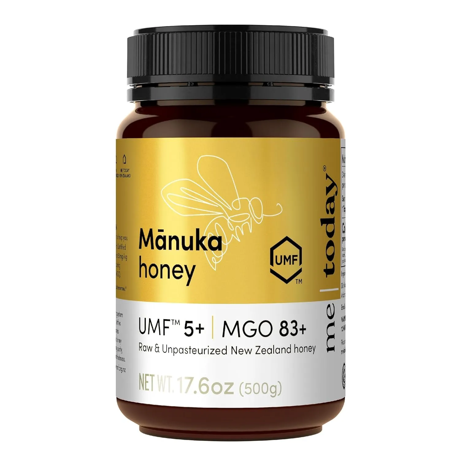 Me Today Manuka Honey, New Zealand Manuka Honey, Authentic, Raw & Unpasteurized Honey | Delicious Honey Crafted by Bees (17.6, UMF 5+ / MGO 83+)