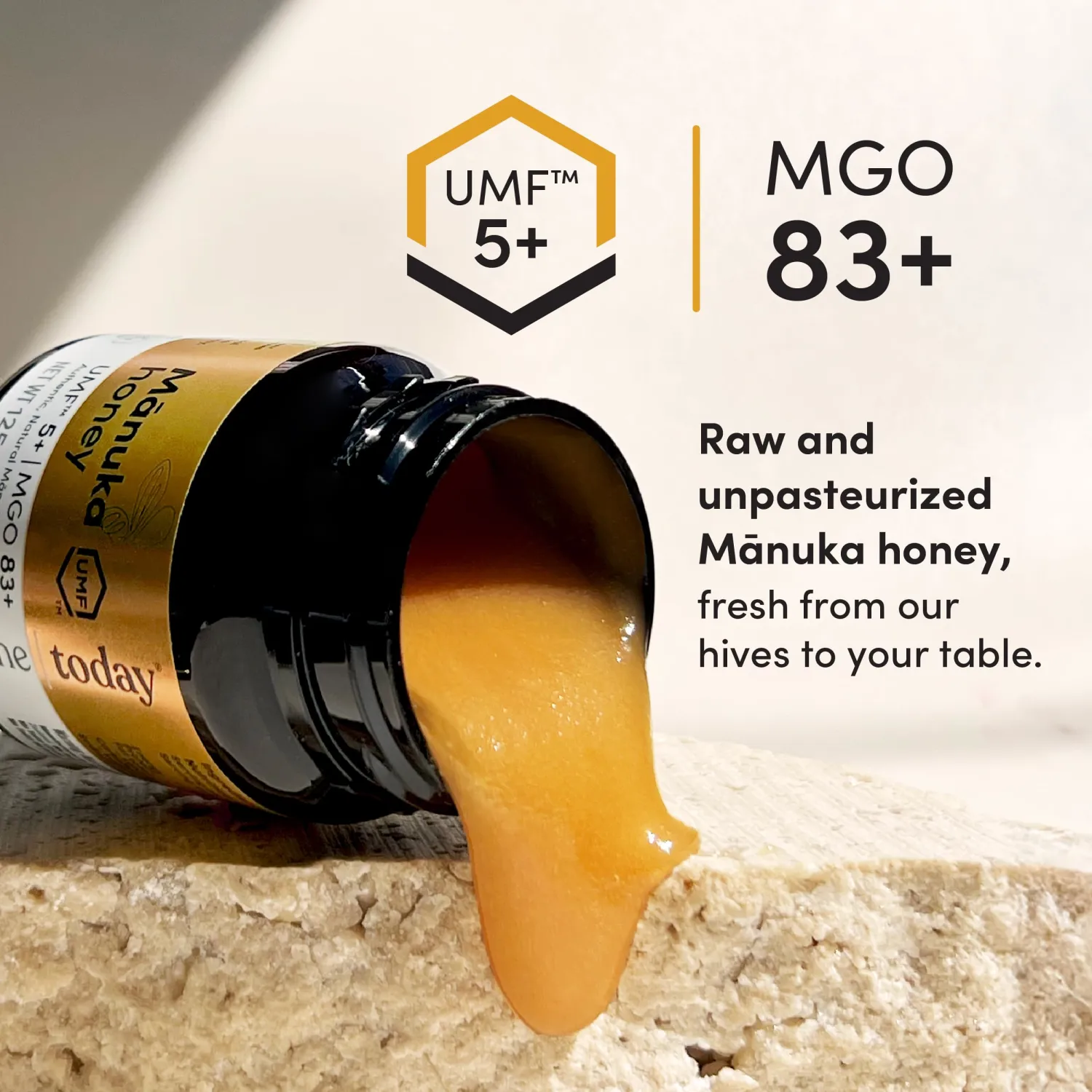 Me Today Manuka Honey, New Zealand Manuka Honey, Authentic, Raw & Unpasteurized Honey | Delicious Honey Crafted by Bees (17.6, UMF 5+ / MGO 83+)