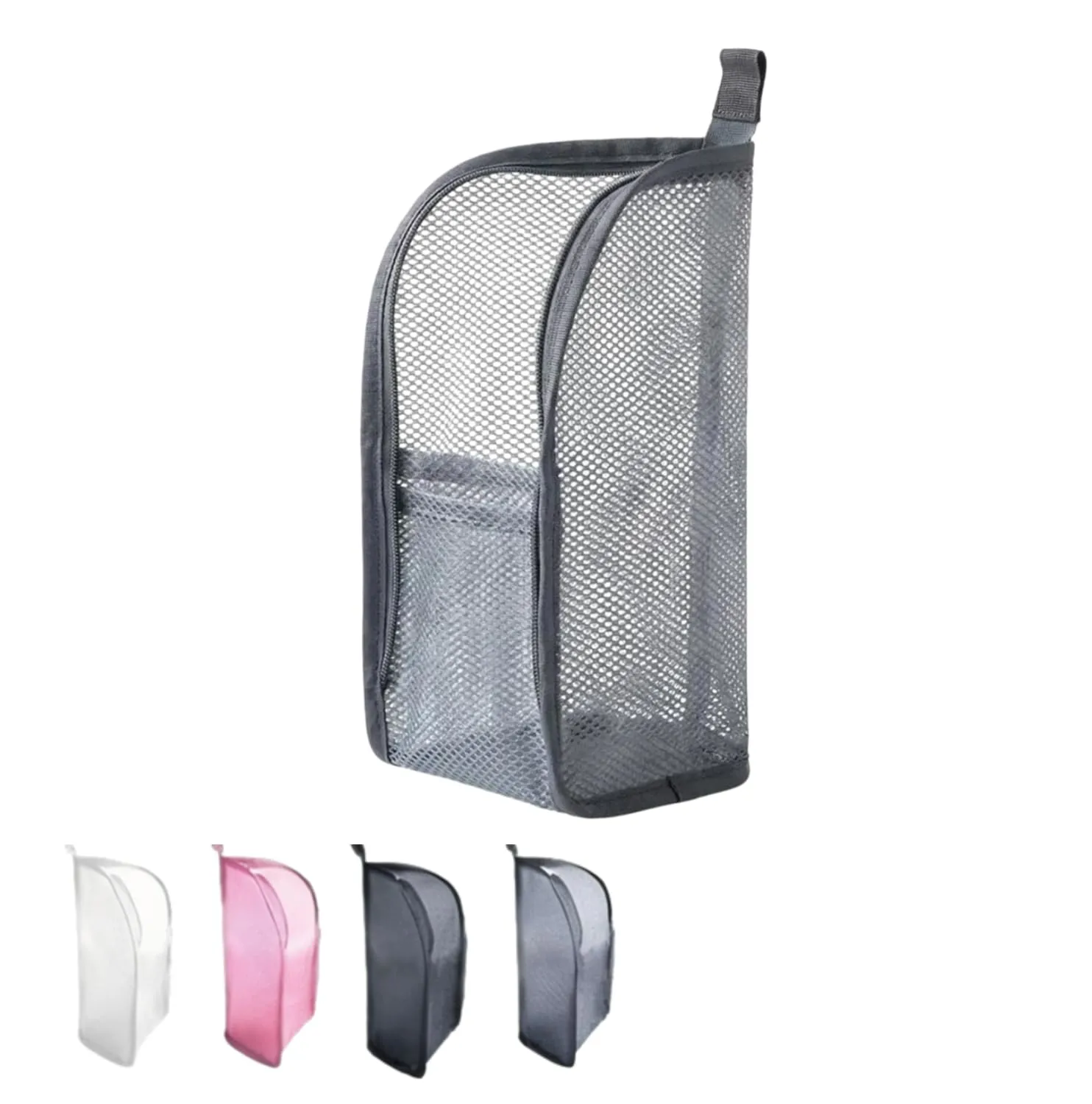 Standing Toiletry Bag, Upgraded Portable Lightweight Travel Toiletry Bag Foldable Clear Hanging Travel, EVA Mesh Large Capacity Cosmetic Waterproof Bag for Travel Organiser Storage (Gray 1Pcs)