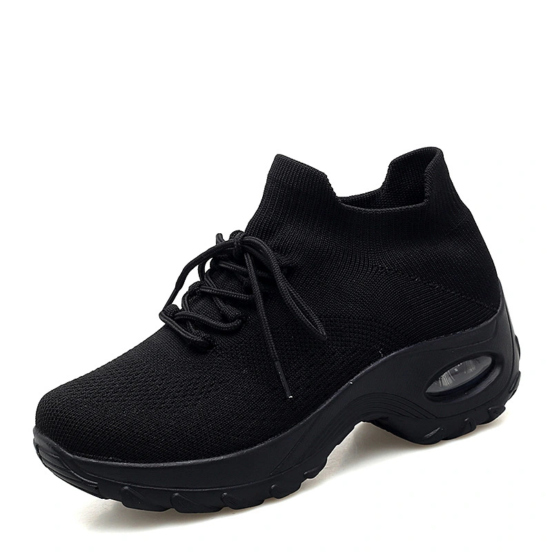 Fashion All-Black Cushioned Sports Shoes