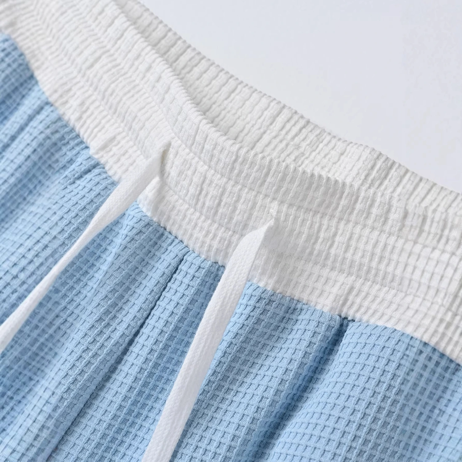 Men's Color-Block Waffle-Weave Casual Straight-Leg Pants