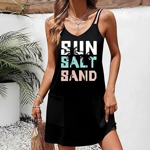 Loose-fitting Printed Slip Dress For Women