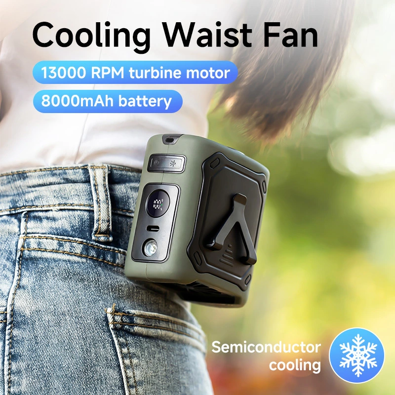 8000mAh High-Wind-Cooling Waist-Hanging Fan