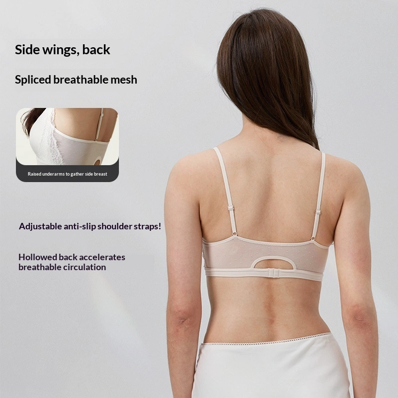 French-style Lace Hollow-Out Patchwork Mesh Beautiful Back Bra