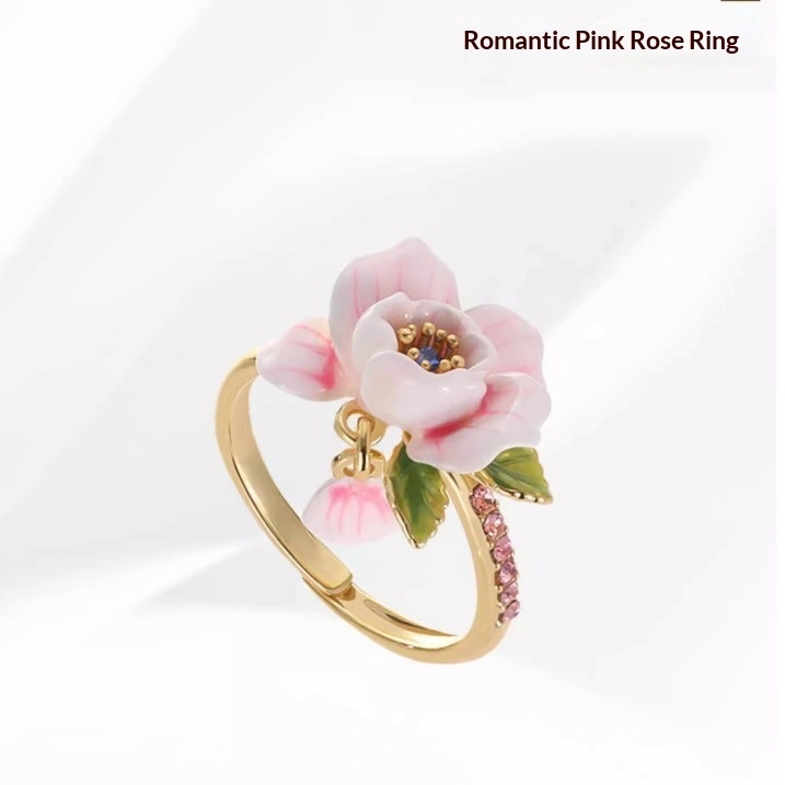 Adjustable-opening Enamel Drip-glaze Ring
