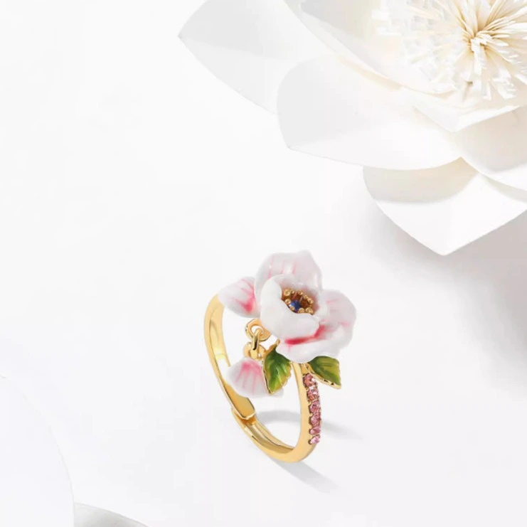 Adjustable-opening Enamel Drip-glaze Ring