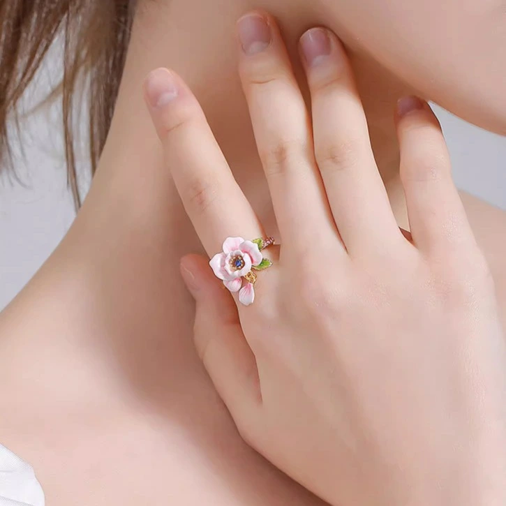 Adjustable-opening Enamel Drip-glaze Ring