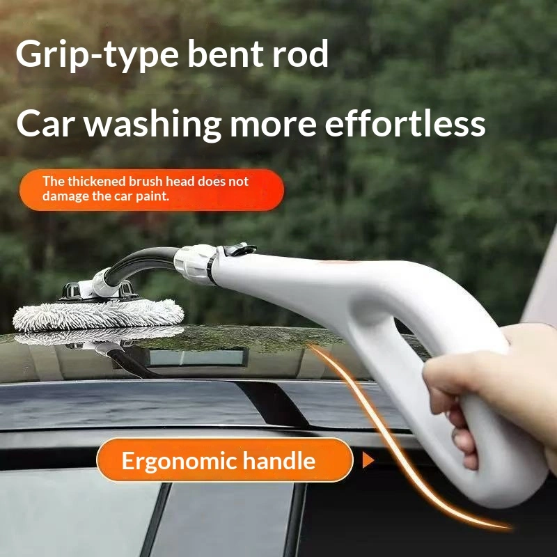 Car Wash Handheld Bent-Handle Soft-Bristle Mop