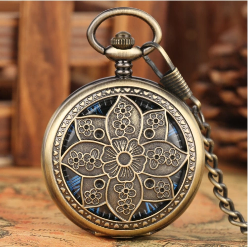 Retro Hollow-Out Nostalgic Manual Mechanical Pocket Watch