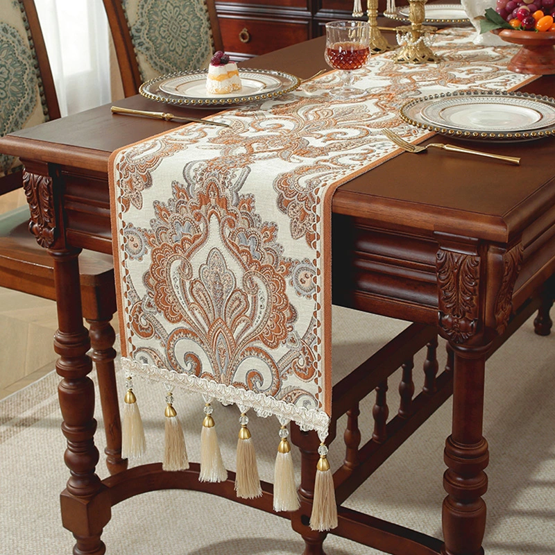 French Retro Table Runner Chenille Waterproof High-End Mid-Century Style