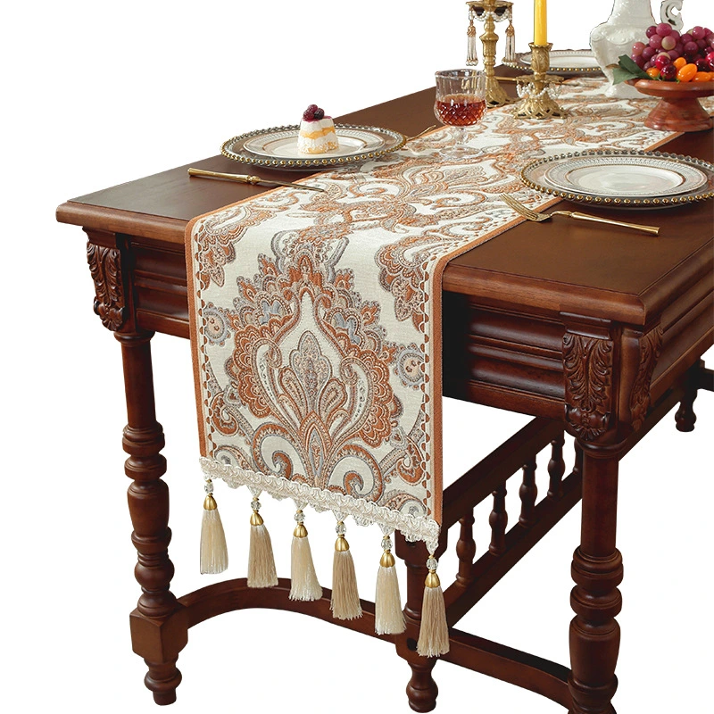 French Retro Table Runner Chenille Waterproof High-End Mid-Century Style