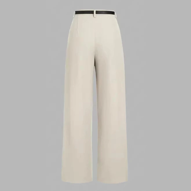 Women's Elegant Casual Wide-Leg Straight Pants With Belt
