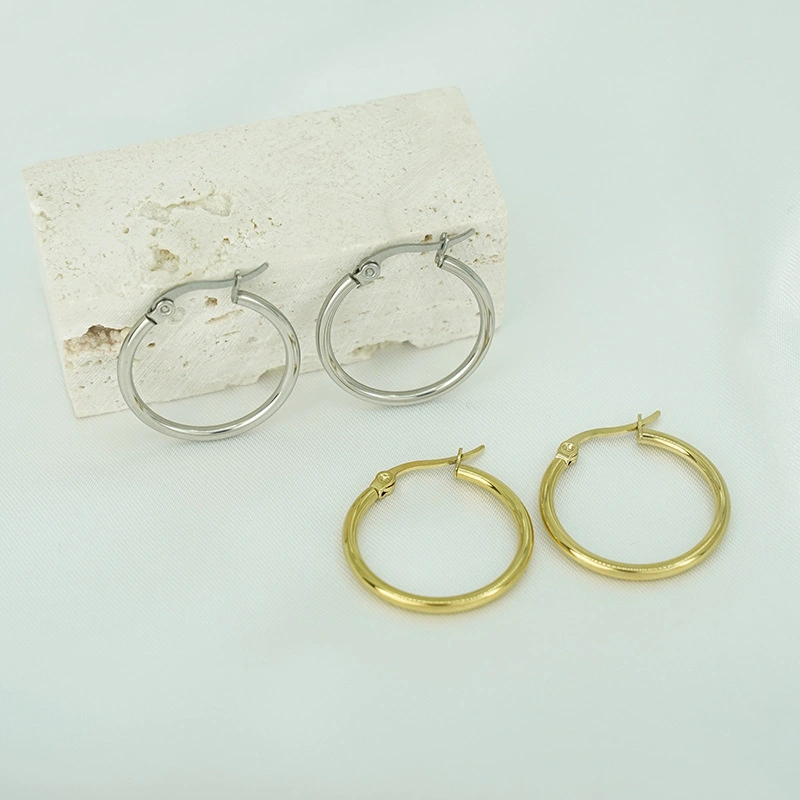 Stainless Steel Real Gold Plated Fashionable Design Earring Set