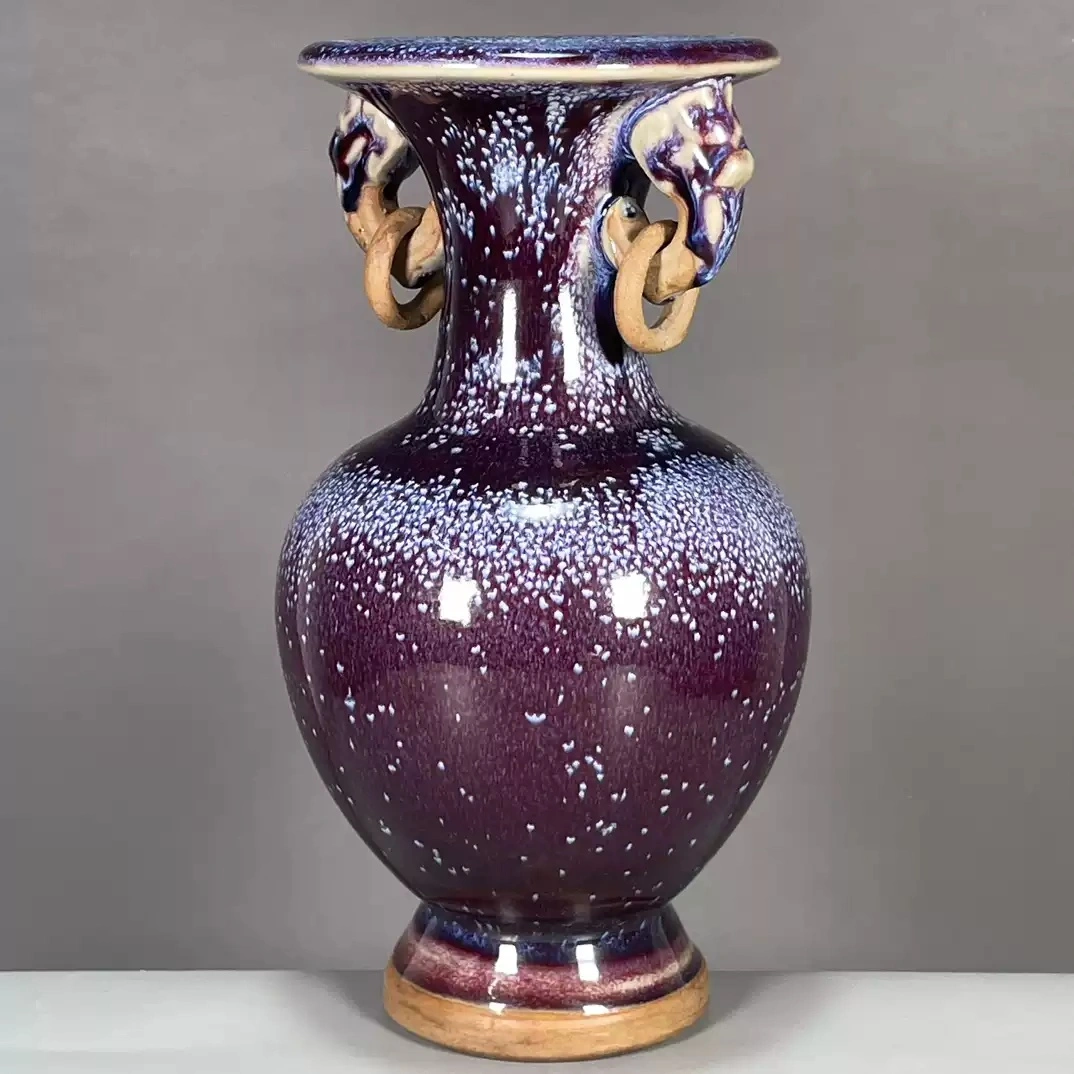 Kiln-variant Glaze Double-eared Ornamental Vase Decoration