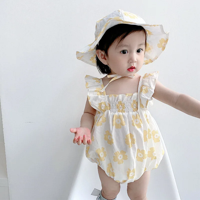 Baby Girl Romper Summer Infant Jumpsuit Fresh-style Suspender Onesie